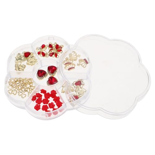 PLAFOPE 1 Box Nagelkunst Zubehör Nagelschmuck Herzanhänger Nägel Luxus Nagelanhänger Nagelanhänger Valentinstags Nagelschmuck Anhänger Strass Herz Valentinstags Herzanhänger von PLAFOPE