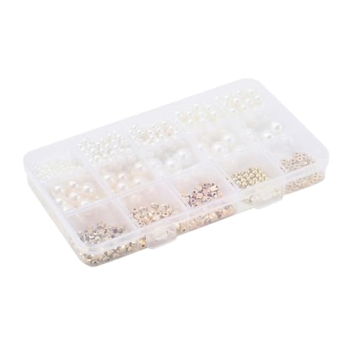 PLAFOPE 1 Karton Dekorative Perlen zum Basteln Simulierte Perlen Spacer Beads DIY Schmuckherstellung Zubehör für Armbänder und Halsketten Pastellfarben Langlebige Schmuckperlen für von PLAFOPE