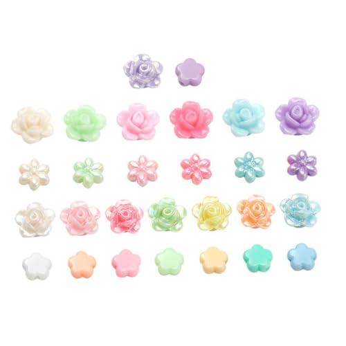 PLAFOPE 1 Schachtel Acryl Perlen Blumenform Bunte DIY Schmuckperlen für Armbänder und Halsketten Robuste Bastelperlen für Handgemachten Schmuck Lose Perlen für Kreative Schmuckherstellung von PLAFOPE