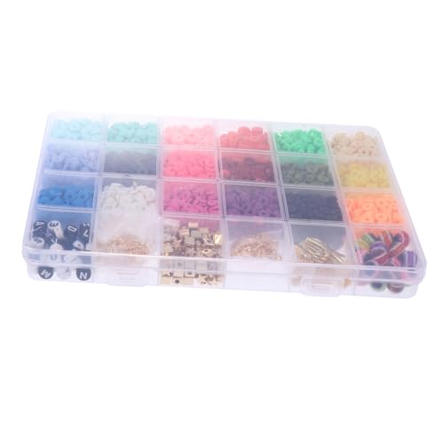PLAFOPE 1 Schachtel Bunte Polymer Clay Spacer Beads DIY Schmuck Basteln Armband Perlen für Erwachsene zum Auffädeln und Verzieren Leicht Tragbar für Kreative und Lernzwecke von PLAFOPE