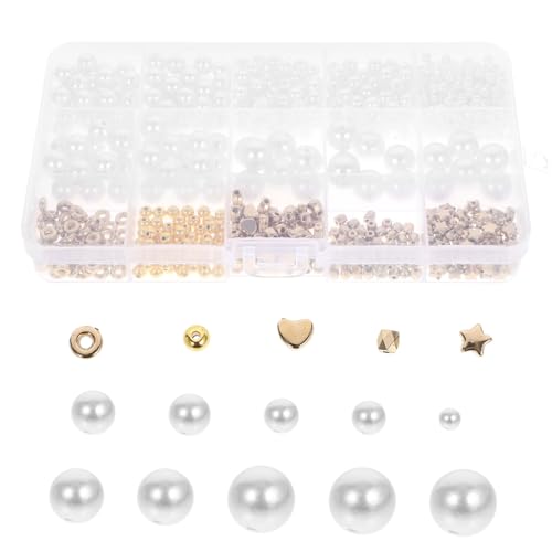 PLAFOPE 1 Schachtel Ccb Spacer Beads für Armbandherstellung Simulierte Perlen DIY Schmuckzubehör Retrofarbene Zwischenperlen für Basteln von Armbändern und Halsketten von PLAFOPE