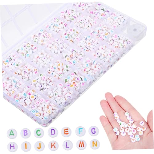 PLAFOPE 1 Schachtel Fächer Bunte Buchstabenperlen ca Kleine Alphabetperlen für Armband Schmuck DIY mit Elastischem Kristallfaden für Vielseitige Bastelprojekte PLAFOPE 1 Schachtel Fächer Bunte Buchstabenperlen ca Kleine Alphabetperlen für Armband Schmuck DIY mit Elastischem Kristallfaden für Vielseitige Bastelprojekte von PLAFOPE
