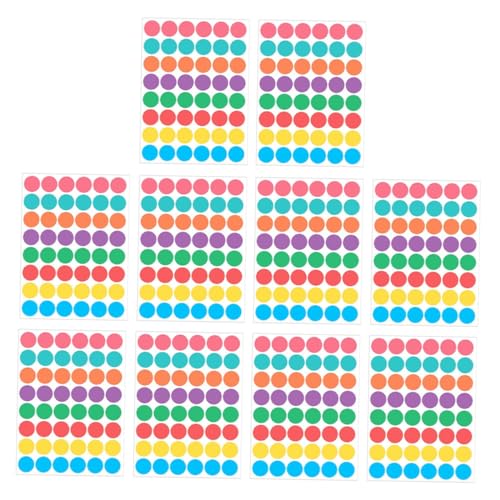 PLAFOPE 10 Blatt Selbstklebende Ablösbare Runde Aufkleber zum Beschriften Vielseitig Verwendbare Farbige Punktetiketten für Organisation Verpackung und Lebensmittelbehälter Beschriftbar PLAFOPE 10 Blatt Selbstklebende Ablösbare Runde Aufkleber zum Beschriften Vielseitig Verwendbare Farbige Punktetiketten für Organisation Verpackung und Lebensmittelbehälter Beschriftbar von PLAFOPE