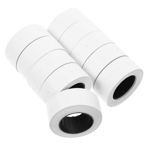 PLAFOPE 10 Rollen Selbstklebende Preispapieretiketten pro Rolle Einreihige Marktpreisaufkleber mit Haftung für Einzelhandel und Verkaufsschilder Weißes Preisschildpapier für PLAFOPE 10 Rollen Selbstklebende Preispapieretiketten pro Rolle Einreihige Marktpreisaufkleber mit Haftung für Einzelhandel und Verkaufsschilder Weißes Preisschildpapier für von PLAFOPE