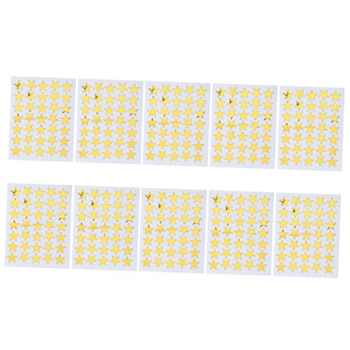 PLAFOPE 10 Stück Goldene Sternaufkleber Selbstklebend Abziehbar Glitzernd als Belohnung für Schüler für Schulklassen Motivationssticker Dekoration von Heften und Geschenken von PLAFOPE