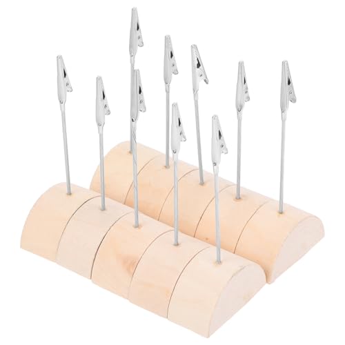 PLAFOPE 10 Stück Memo-Clip-Halter: Notizklammern Mit Holzsockel, Tischkartenständer, Nummernkarten-Clip-Halter, Fotobild Für Den Tisch Bei Hochzeiten, Geburtstagen Und Partys von PLAFOPE