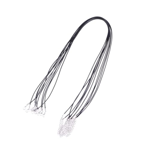 PLAFOPE 10 Stück Schwarze Gewachste Schmuckbänder mit Karabinerverschluss Verstellbar Langlebige Halsketten und Armband Bänder für DIY Schmuckherstellung von PLAFOPE