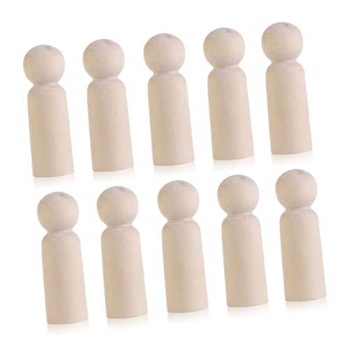 PLAFOPE 10 Stück Teiliges DIY Holzfigur zum Bemalen Natürliche Holz Peg Dolls als Personalisierbare Cake Topper für Hochzeitstorten und Partydeko Handgefertigte Holzfiguren zum Basteln und PLAFOPE 10 Stück Teiliges DIY Holzfigur zum Bemalen Natürliche Holz Peg Dolls als Personalisierbare Cake Topper für Hochzeitstorten und Partydeko Handgefertigte Holzfiguren zum Basteln und von PLAFOPE