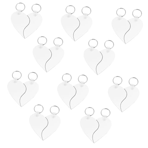 PLAFOPE 10 Stück Teiliges Herz schlüsselanhänger Robustem Material DIY Blanko Anhänger zum Bemalen und Basteln Stilvolle Schlüsselringe für Personalisierte Geschenke für Valentinstag und PLAFOPE 10 Stück Teiliges Herz schlüsselanhänger Robustem Material DIY Blanko Anhänger zum Bemalen und Basteln Stilvolle Schlüsselringe für Personalisierte Geschenke für Valentinstag und von PLAFOPE