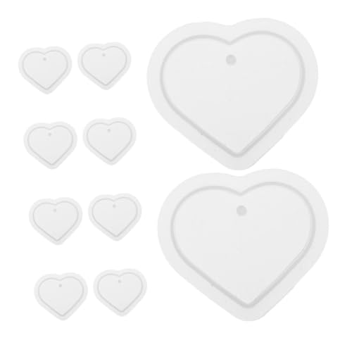 PLAFOPE 10 Stück Teiliges Herzform Silikonform für Schlüsselanhänger und Schmuck Langlebig und Flexibel für Epoxidharz Harz und Wachs Romantisches Design für DIY Anhänger und von PLAFOPE