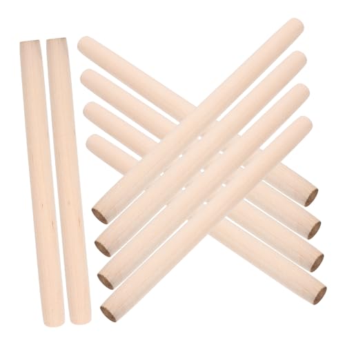 PLAFOPE 10 Stück Teiliges Runde Naturbelassene Holzstäbe Ø Unbehandelte Kiefern Holzdübelstäbe zum Basteln Vielseitige DIY Holzstäbe für Kreative Holzprojekte und Dekorationen von PLAFOPE