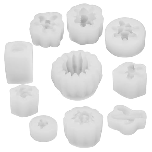 PLAFOPE 10 Stück Teiliges Silikon kerzenform Flexibel Leicht Glatt für DIY Duftkerzen Wachsmelt gießen Anfängerfreundlich Handliche Multifunktional für Kreative Bastelideen von PLAFOPE