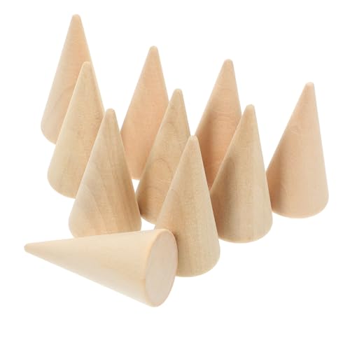 PLAFOPE 10 Stück Teiliges Unbemalte Holzkegel DIY Basteln Naturbelassene Holzfigur zum Bemalen Schmuckhalter und Dekoration für Diy-projekte und Schmuckpräsentation PLAFOPE 10 Stück Teiliges Unbemalte Holzkegel DIY Basteln Naturbelassene Holzfigur zum Bemalen Schmuckhalter und Dekoration für Diy-projekte und Schmuckpräsentation von PLAFOPE