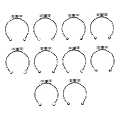 PLAFOPE 10 Stück Teiliges Verstellbare Ringrohlinge mit Glatter Oberfläche Langlebige DIY Ringbasen für Finger Robuste Schmuckherstellung Kratzfrei und Komfortabel zu Tragen von PLAFOPE