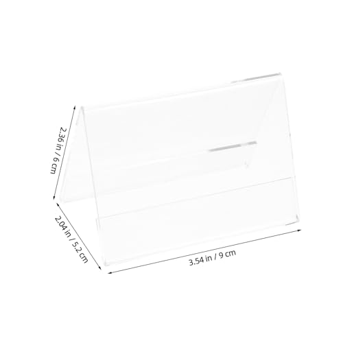 PLAFOPE 10 Stück Transparenter Acryl Kartenhalter Doppelseitiger Namensschild Aufsteller für Schreibtisch und Theke Stabiler Visitenkartenhalter für Meetings Workshops und Ausstellungen von PLAFOPE
