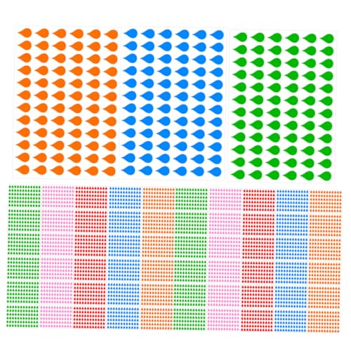 PLAFOPE 100 Blatt Bunte Selbstklebende Wassertröpfchen-index-aufkleber Beschreibbare Scrapbook Sticker für Planer Tagebücher Notizbücher Vielseitig Verwendbare Organisationsetiketten von PLAFOPE