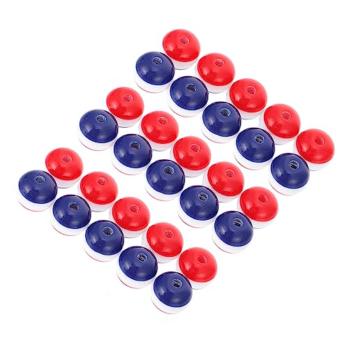 PLAFOPE 100 Stück Acrylperlen Rundform Resin Splicing Color Beads DIY Schmuck Bastelperlen Rot Weiß Blau für Armband Halskette Anhänger Zubehör von PLAFOPE