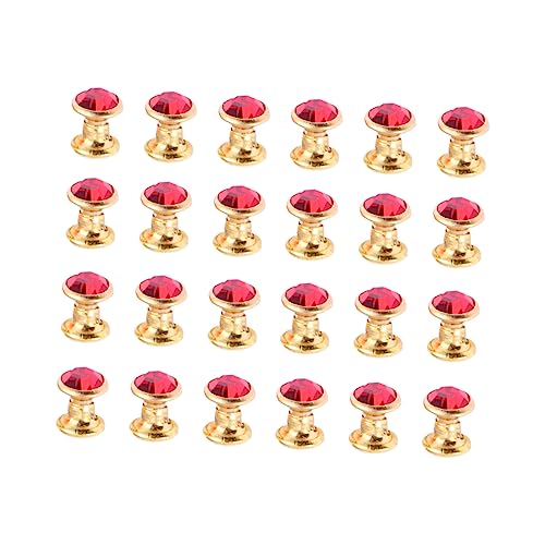 PLAFOPE 100 Stück Bunte Strasssteine Hochwertige Diamant Schmuckzubehör für Kleidung Diy Design Metallische Accessoires Roter Diamant mit Goldrand von PLAFOPE