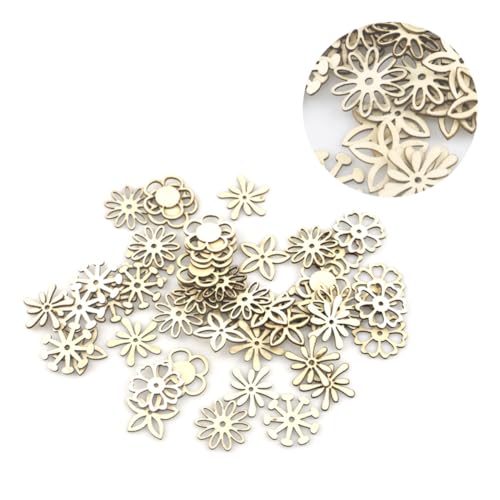 PLAFOPE 100 Stück DIY Holzscheiben Blumenform Holzplättchen Bastelset Natürliche Holzausschnitte für Kreative Dekoration Scrapbooking und Handwerksprojekte PLAFOPE 100 Stück DIY Holzscheiben Blumenform Holzplättchen Bastelset Natürliche Holzausschnitte für Kreative Dekoration Scrapbooking und Handwerksprojekte von PLAFOPE