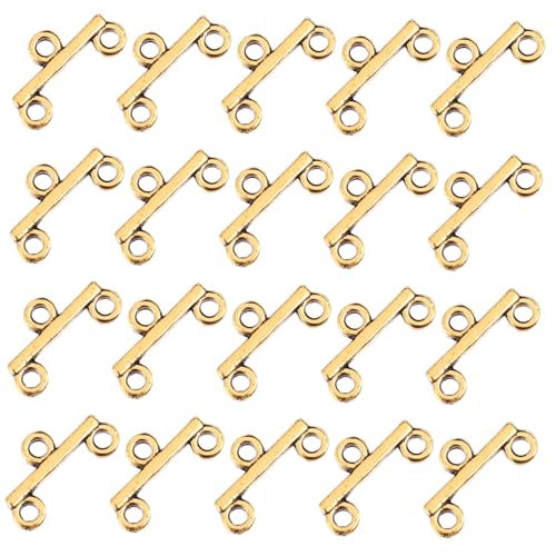 PLAFOPE 100 Stück Doppelte Reihen Schmuckverschlüsse in Antikem Gold Robuste DIY Verschlüsse für Halsketten und Armbänder Vielseitig für Schmuckherstellung und Bastelzubehör Geeignet PLAFOPE 100 Stück Doppelte Reihen Schmuckverschlüsse in Antikem Gold Robuste DIY Verschlüsse für Halsketten und Armbänder Vielseitig für Schmuckherstellung und Bastelzubehör Geeignet von PLAFOPE