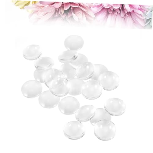 PLAFOPE 100 Stück Glas Cabochons Transparent Runde Fliesen mit Flacher Rückseite für DIY Schmuckherstellung Anhänger Schlüsselanhänger und Foto Basteln von PLAFOPE