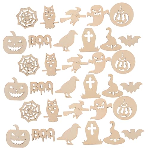 PLAFOPE 100 Stück Halloween Holzplättchen DIY Bastelset Holzscheiben zum Bemalen und Dekorieren für Party Holzdeko Halloween Grabstein Deko Holzaccessoires PLAFOPE 100 Stück Halloween Holzplättchen DIY Bastelset Holzscheiben zum Bemalen und Dekorieren für Party Holzdeko Halloween Grabstein Deko Holzaccessoires von PLAFOPE