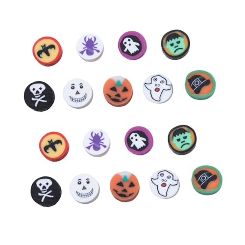 PLAFOPE 100 Stück Halloween Polymer Clay Beads Lose Perlen für Armbänder DIY Schmuckherstellung Bunte Charms Zubehör für Halloween Festival PLAFOPE 100 Stück Halloween Polymer Clay Beads Lose Perlen für Armbänder DIY Schmuckherstellung Bunte Charms Zubehör für Halloween Festival von PLAFOPE