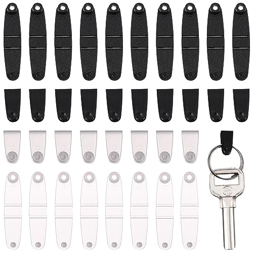 PLAFOPE 100 Stück Kunststoff Schlüsselanhänger Clips Schnappverschluss für Abzeichen Schlüssel Transparente Schwarze Clips Langlebig Vielseitig Einsetzbar Praktisch für Büro Zuhause von PLAFOPE