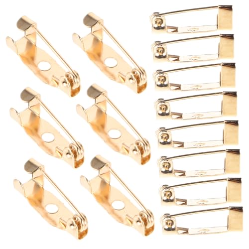 PLAFOPE 100 Stück Metall Broschennadeln mit Einlochverschluss Sicherer Pinverschluss für DIY Schmuck Namensschilder Bastelzubehör Vielseitige Anstecknadeln für Kleidung und Accessoires von PLAFOPE