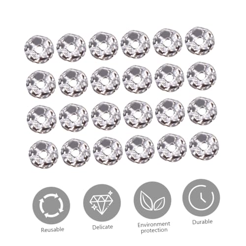 PLAFOPE 100 Stück Runde Spacer Perlen aus Sterlingsilber Plattiertem Messing Blütenform DIY Schmuckzubehör für Armbänder Ohrringe Langlebig und Einfach zu Verwenden von PLAFOPE