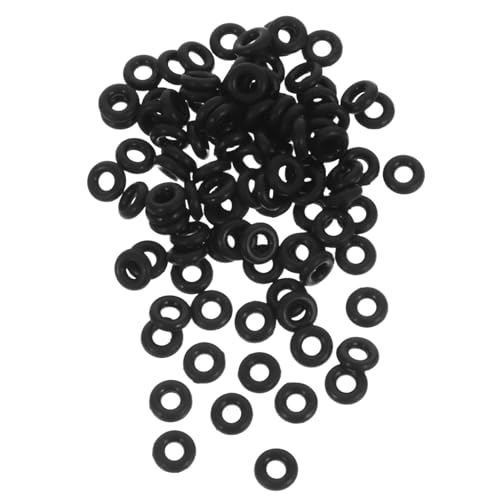 PLAFOPE 100 Stück Schwarze Silikon Ring Spacer für Armbänder Weiche Rutschfeste Positionierungsringe zum Auffädeln von Schmuckperlen für DIY Schmuckherstellung und Charm Stopper von PLAFOPE