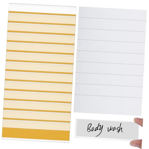 PLAFOPE 100 Stück Selbstkleber Etikett Rack für Inhaber klebrig wiederverwendbar Organisieren Preisetiketten-Organizer Lebensmitteletiketthalter Kommodenetiketten Regal -Label -Halter PVC von PLAFOPE