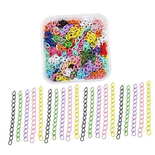 PLAFOPE 100 Stück Teiliges Bunte Eisenketten Verlängerungsketten für Halsketten und Armbänder Einfach zu Montierende Schmuckverlängerung für DIY Schmuckzubehör Vielseitig Einsetzbar und PLAFOPE 100 Stück Teiliges Bunte Eisenketten Verlängerungsketten für Halsketten und Armbänder Einfach zu Montierende Schmuckverlängerung für DIY Schmuckzubehör Vielseitig Einsetzbar und von PLAFOPE
