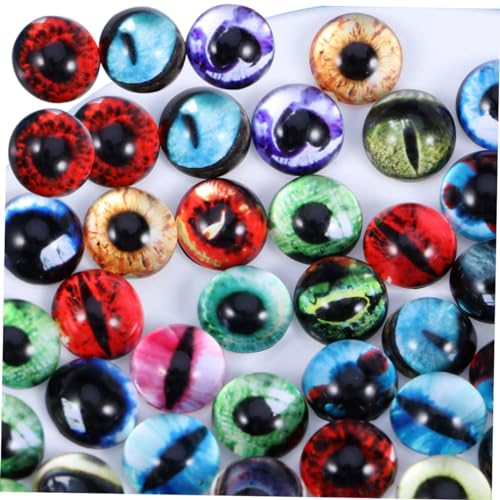PLAFOPE 100 Stück Teiliges Glasierte Tieraugen Verschleißfeste Glasperlen für DIY Schmuck Handwerkliche Dekoration Tragbare Halbrunde Bastel accessoires für Puppen und Figuren von PLAFOPE
