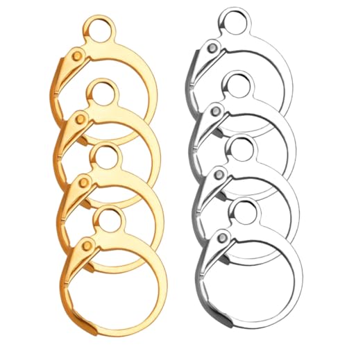 PLAFOPE 100 Stück Teiliges Ohrringhaken Edelstahl Gold und Silber Langlebige DIY Schmuckzubehör Ohrclips Offene Öse für Einfache Anhängerbefestigung zum Selbermachen von Damenohrringen PLAFOPE 100 Stück Teiliges Ohrringhaken Edelstahl Gold und Silber Langlebige DIY Schmuckzubehör Ohrclips Offene Öse für Einfache Anhängerbefestigung zum Selbermachen von Damenohrringen von PLAFOPE