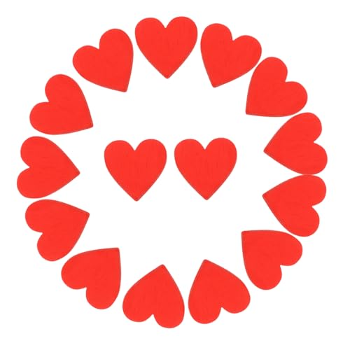 PLAFOPE 100 Stück Teiliges Rotes Holzherzen Handgefertigte DIY Holzherzen für Valentinstag Deko Romantische Tischdekoration Vielseitige Herzkonfetti für Hochzeit und Party von PLAFOPE