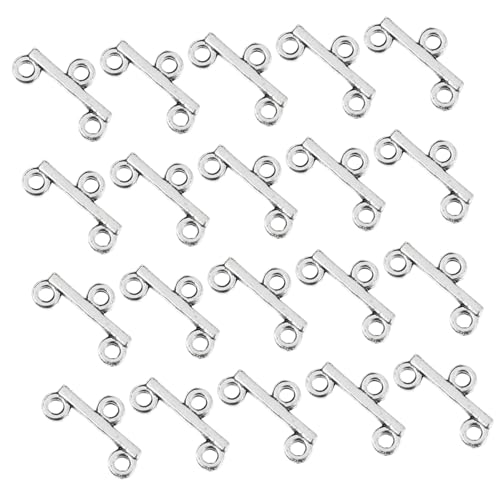 PLAFOPE 100 Stück Teiliges Schmuckverschluss aus Legiertem Reihige Kettenverbinder in Antik Silberner Farbe Langlebig und Leicht zum Basteln von Halsketten und Armbändern für DIY von PLAFOPE