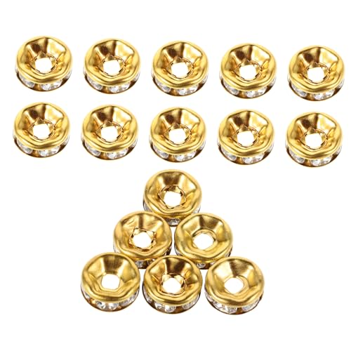 PLAFOPE 100Stücke Runde Spacer Perlen mit Zirkonia Goldene Schmuckperlen für DIY Armbänder Funkelnde Zwischenperlen für Bastelprojekte PLAFOPE 100Stücke Runde Spacer Perlen mit Zirkonia Goldene Schmuckperlen für DIY Armbänder Funkelnde Zwischenperlen für Bastelprojekte von PLAFOPE
