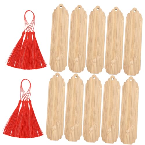 PLAFOPE 10Sätze Holz Lesezeichen Blanko mit Quasten für DIY Vielseitige Seitenmarkierungen Kreative Dekoration und Persönliche für Weihnachten und Feiertage PLAFOPE 10Sätze Holz Lesezeichen Blanko mit Quasten für DIY Vielseitige Seitenmarkierungen Kreative Dekoration und Persönliche für Weihnachten und Feiertage von PLAFOPE