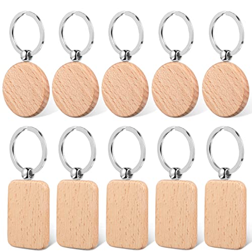 PLAFOPE 10Stücke Holz Schlüsselanhänger Blanks Runde und Rechteckige Tags für Gravur DIY Schlüsselbund Namensschilder Bastelprojekte PLAFOPE 10Stücke Holz Schlüsselanhänger Blanks Runde und Rechteckige Tags für Gravur DIY Schlüsselbund Namensschilder Bastelprojekte von PLAFOPE