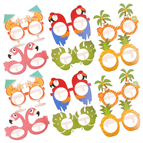 PLAFOPE 12 Stück Hawaiianische Papierbrillen Für Festivals Flamingo Hawaiian Brillen Lustige Party Brillen Foto Requisite Hawaiianische Party Motto Brillenrahmen Sommer Brillen Luau von PLAFOPE