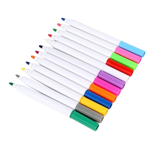 PLAFOPE 12 Stück Teiliges Abwischbarer Neon marker für LED Acryltafeln Radierbare Flüssigkreidestifte in Leuchtenden Farben Ergonomisch für Zeichnen und Kritzeln von PLAFOPE
