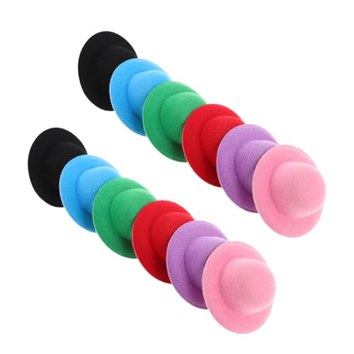 PLAFOPE 12 Stück Teiliges Bunte Miniatur Mini Top Hats Winzige Formelle Puppenhüte Realistische Plüschmützen für DIY Basteln Weihnachts und Partydekoration Vielseitige Doll Accessoires von PLAFOPE