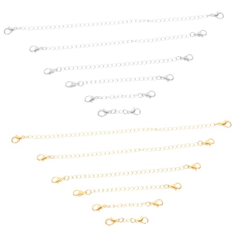 PLAFOPE 12 Stück Teiliges Doppel ende Verlängerungskettenset mit Legierungs lobster verschlüssen Vielseitig für Halsketten und Armbänder DIY Schmuckverbinder in Farben und Längen Robust PLAFOPE 12 Stück Teiliges Doppel ende Verlängerungskettenset mit Legierungs lobster verschlüssen Vielseitig für Halsketten und Armbänder DIY Schmuckverbinder in Farben und Längen Robust von PLAFOPE