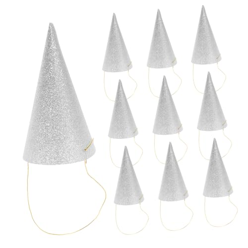 PLAFOPE 12 Stück Teiliges Glitzer Partyhut Silber mit königlichem Design Mini für Erwachsene Lange Bänder für Sicheren Halt Festliches Geburtstagszubehör für PLAFOPE 12 Stück Teiliges Glitzer Partyhut Silber mit königlichem Design Mini für Erwachsene Lange Bänder für Sicheren Halt Festliches Geburtstagszubehör für von PLAFOPE