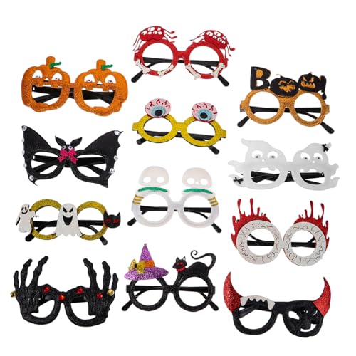 PLAFOPE 12 Stück Teiliges Halloween Party Brillen aus Robustem Kunststoff mit Lustigen Kürbis- Spukgestalten Totenkopf-motiven für Erwachsene als Foto-requisiten und Gruselige PLAFOPE 12 Stück Teiliges Halloween Party Brillen aus Robustem Kunststoff mit Lustigen Kürbis- Spukgestalten Totenkopf-motiven für Erwachsene als Foto-requisiten und Gruselige von PLAFOPE