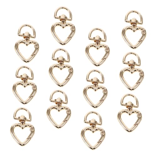 PLAFOPE 12 Stück Teiliges Herzförmiger Karabinerhaken mit Drehgelenk Federbelastete Schlüsselanhänger Clips Hellgold Vielseitig für DIY Schlüsselanhänger Taschen und Rucksäcke PLAFOPE 12 Stück Teiliges Herzförmiger Karabinerhaken mit Drehgelenk Federbelastete Schlüsselanhänger Clips Hellgold Vielseitig für DIY Schlüsselanhänger Taschen und Rucksäcke von PLAFOPE