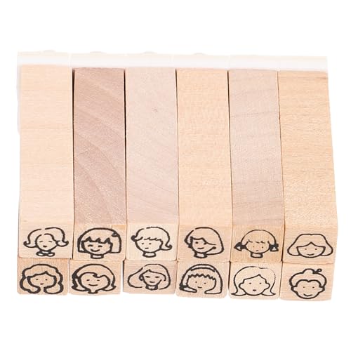 PLAFOPE 12 Stück Teiliges Holzstempel Cartoon motiven Langlebig und Handgefertigt für Scrapbooking DIY Bastelprojekte Journaling und Kreative Dekorationen von PLAFOPE