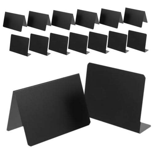 PLAFOPE 12 Stück Teiliges Mini Tischkreidetafel Wiederverwendbare Kleine Acryl Schilder Beschreibbare Desktop Message Boards V und Form Schwarz für Hochzeits und Partydekoration von PLAFOPE