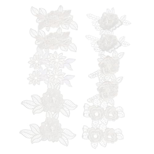 PLAFOPE 12 Stück Teiliges Spitzenblumen Aufnähen Vielseitige Stickerei Applikationen für Kleidung Reparieren und Dekorieren Geeignet Shirts Hüte Rucksäcke DIY Bastelbedarf von PLAFOPE